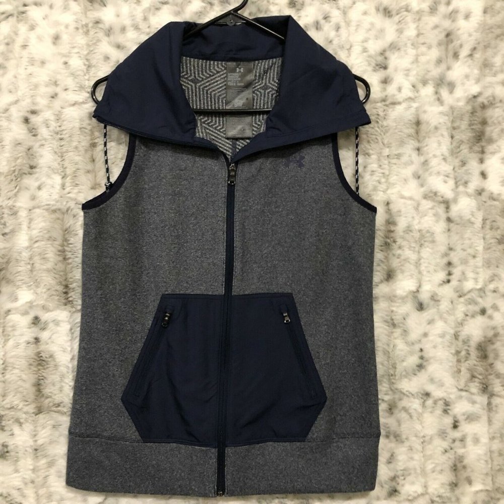 Under Armour Womens ColdGear Infrared Blue Hybrid Full Zip Vest Small